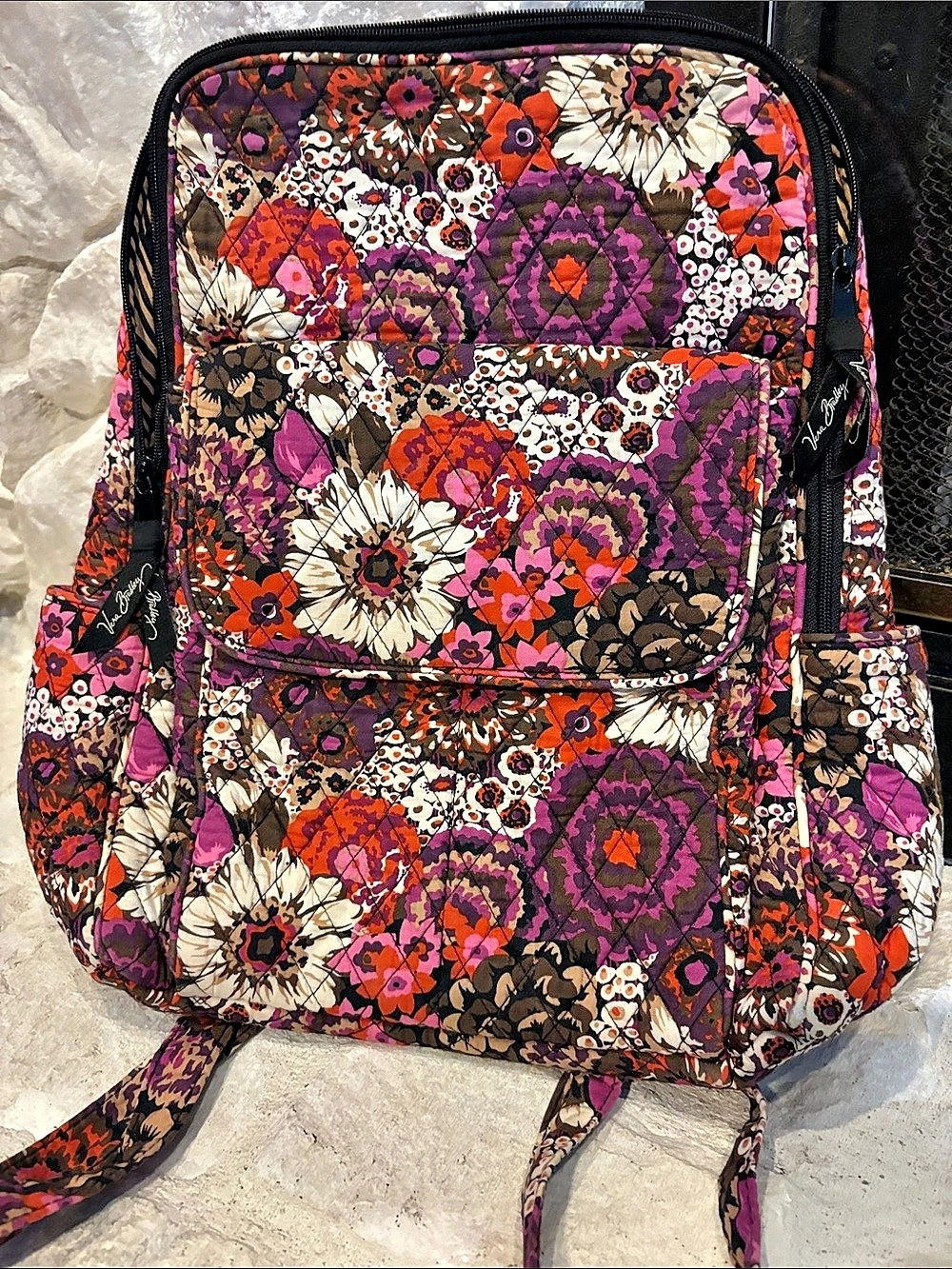 Vera Bradley Campus Backpack Floral Purple & Red